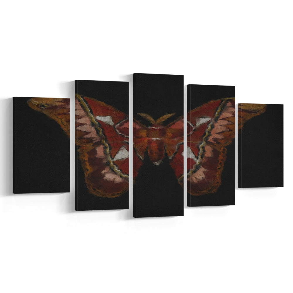 Minimalist Monarch Butterfly Mixed Canvas Print Wall Art, Vintage Butterfly Oil Painting Antique Botanical