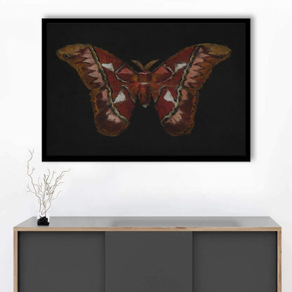 Minimalist Monarch Butterfly Framed Art Print Wall Decor, Vintage Butterfly Oil Painting Antique Botanical