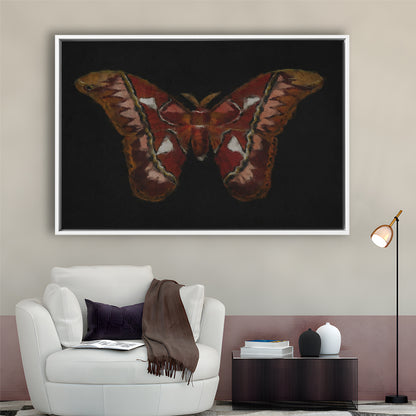 Minimalist Monarch Butterfly Framed Canvas Print Wall Art, Vintage Butterfly Oil Painting Antique Botanical