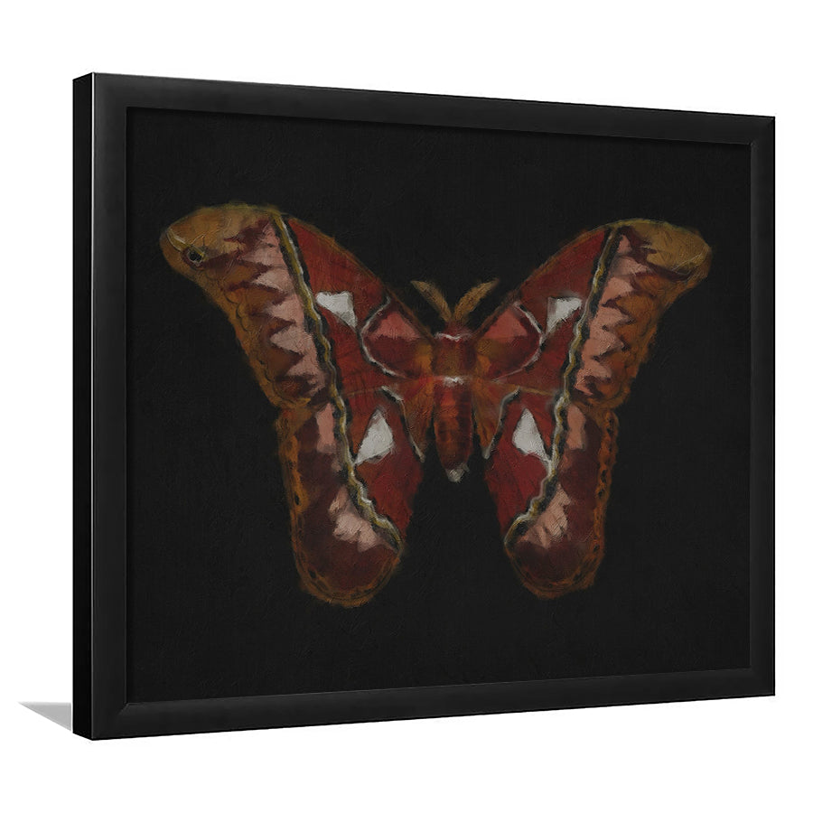 Minimalist Monarch Butterfly Framed Art Print Wall Decor, Vintage Butterfly Oil Painting Antique Botanical