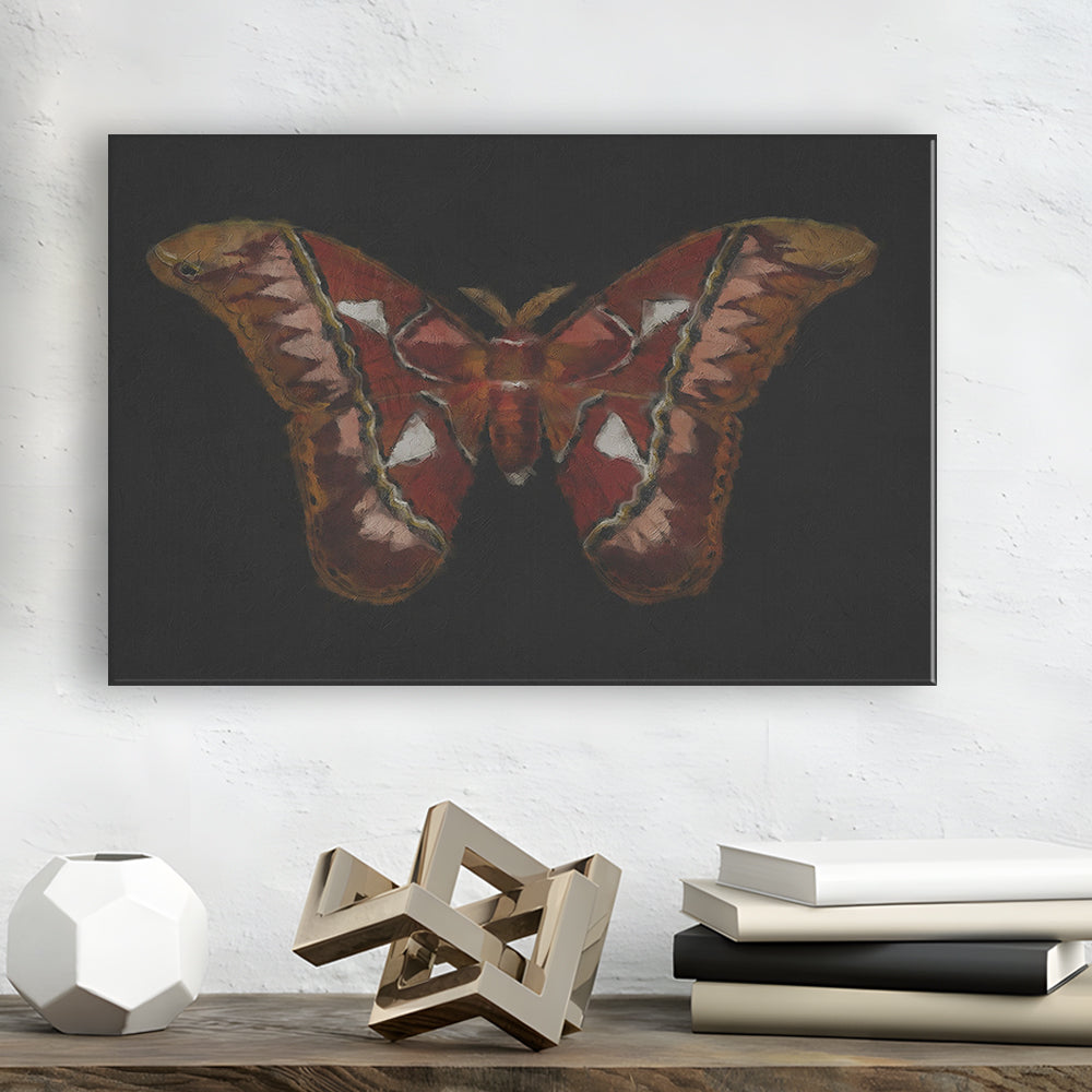 Minimalist Monarch Butterfly Canvas Print Wall Art, Vintage Butterfly Oil Painting Antique Botanical