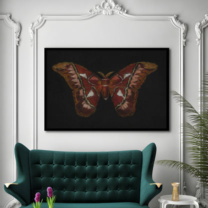 Minimalist Monarch Butterfly Framed Art Print Wall Decor, Vintage Butterfly Oil Painting Antique Botanical