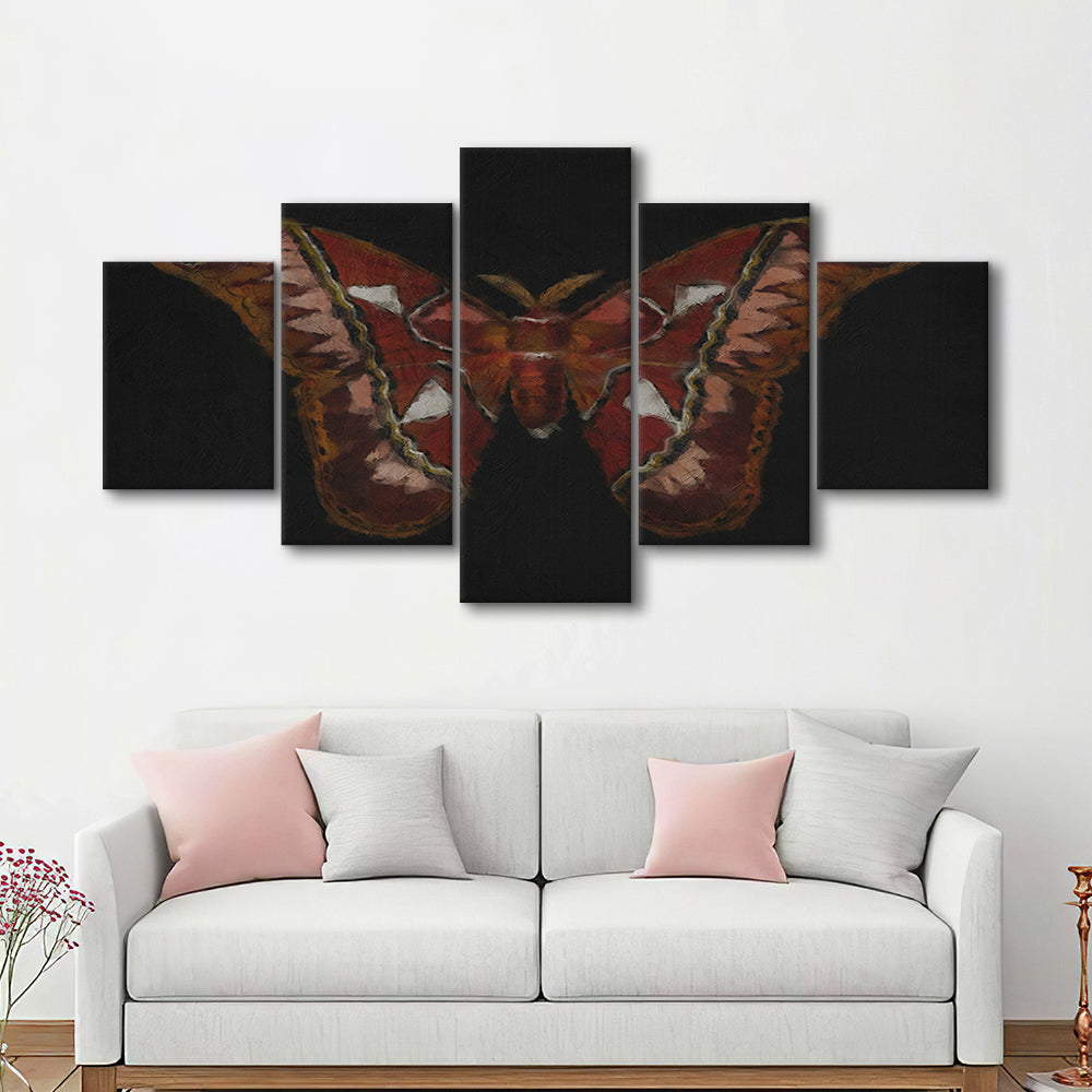 Minimalist Monarch Butterfly Mixed Canvas Print Wall Art, Vintage Butterfly Oil Painting Antique Botanical