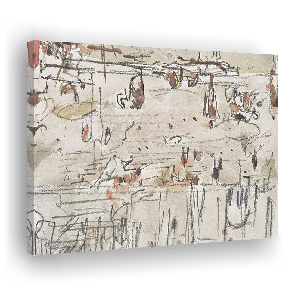 Minimalist Print Neutral Canvas Print Wall Art, Neutral Abstract Arts Beige Abstract Modern Painting