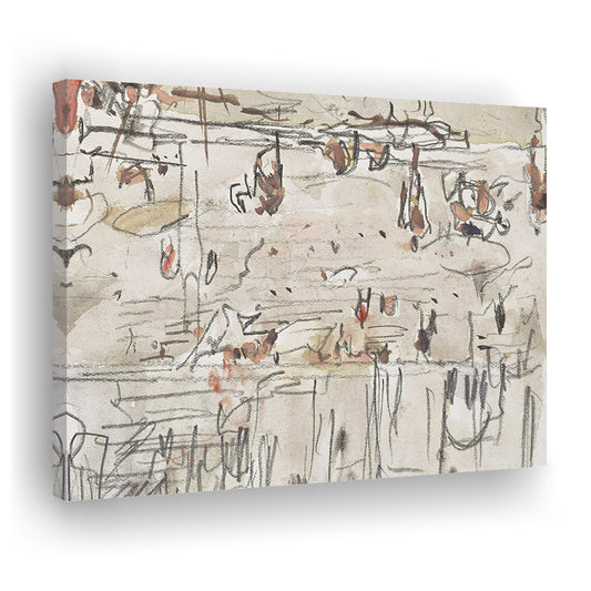 Minimalist Print Neutral Canvas Print Wall Art, Neutral Abstract Arts Beige Abstract Modern Painting