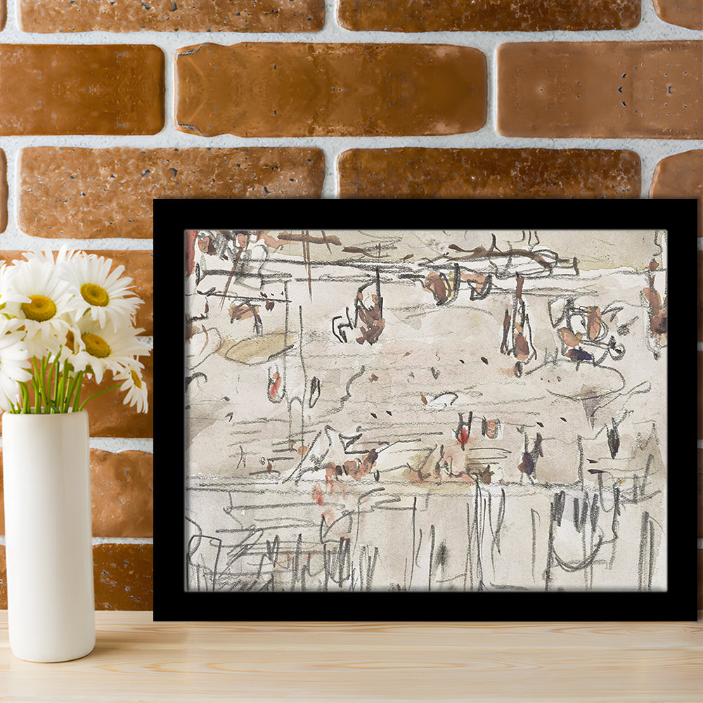 Minimalist Print Neutral Framed Art Print Wall Decor, Neutral Abstract Arts Beige Abstract Modern Painting