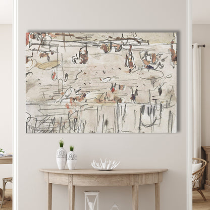 Minimalist Print Neutral Canvas Print Wall Art, Neutral Abstract Arts Beige Abstract Modern Painting