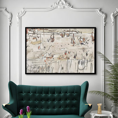 Minimalist Print Neutral Framed Art Print Wall Decor, Neutral Abstract Arts Beige Abstract Modern Painting