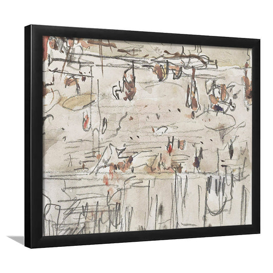 Minimalist Print Neutral Framed Art Print Wall Decor, Neutral Abstract Arts Beige Abstract Modern Painting