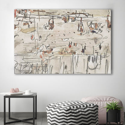 Minimalist Print Neutral Canvas Print Wall Art, Neutral Abstract Arts Beige Abstract Modern Painting