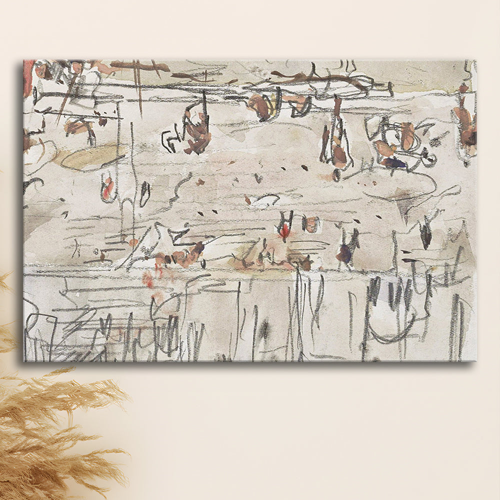 Minimalist Print Neutral Canvas Print Wall Art, Neutral Abstract Arts Beige Abstract Modern Painting