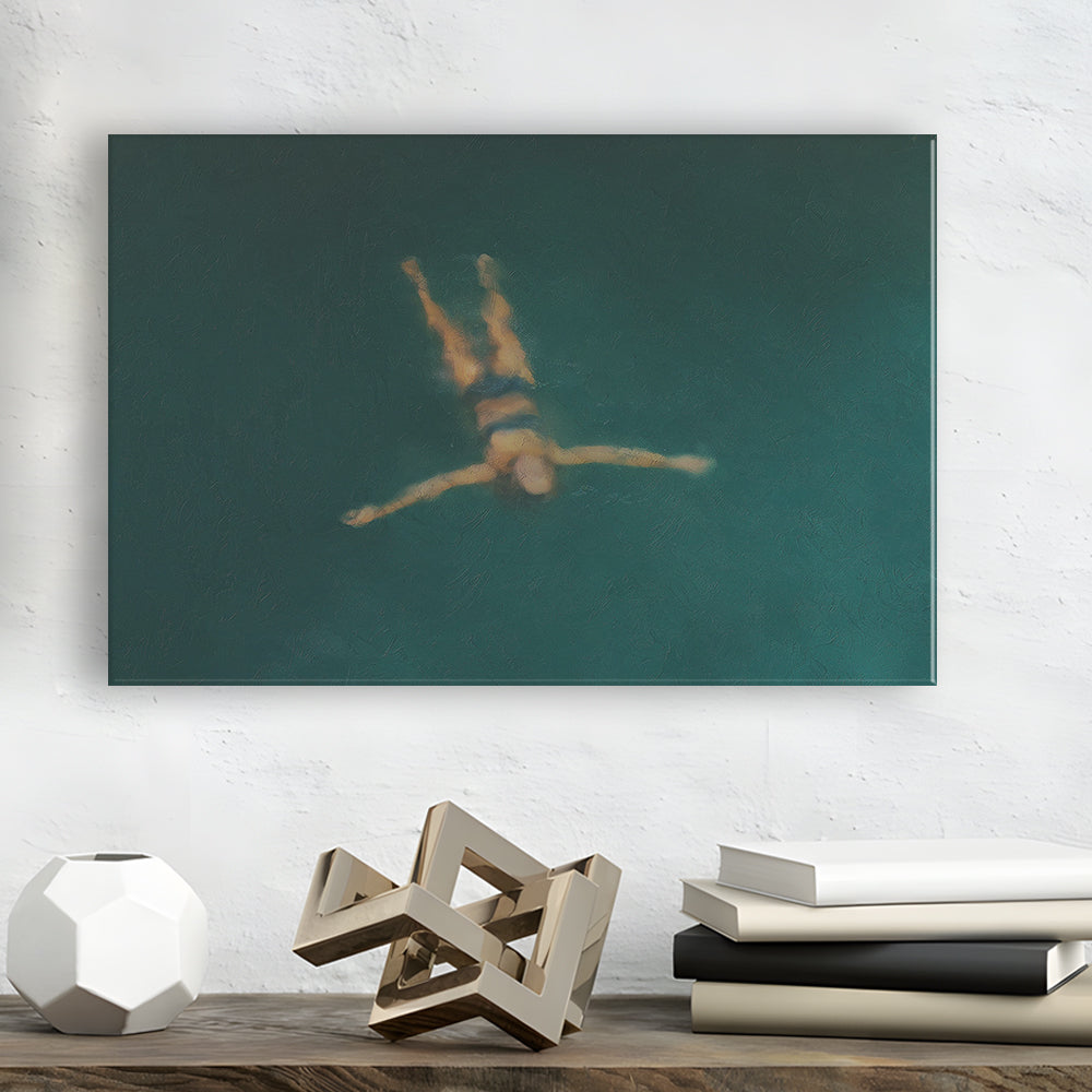 Minimalist Seascape Oil Painting Neutral Portrait Ocean Canvas Print Wall Art, Coastal Farmhouse Decor Summer Art