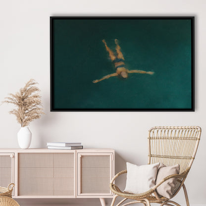 Minimalist Seascape Oil Painting Neutral Portrait Ocean Framed Canvas Print Wall Art, Coastal Farmhouse Decor Summer Art
