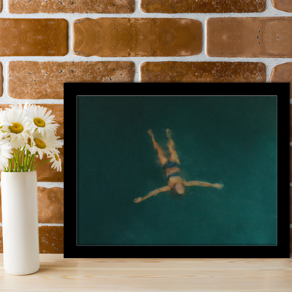 Minimalist Seascape Oil Painting Neutral Portrait Ocean Framed Art Print Wall Decor, Coastal Farmhouse Decor Summer Art