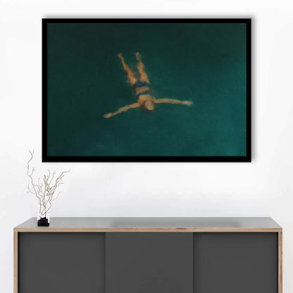 Minimalist Seascape Oil Painting Neutral Portrait Ocean Framed Art Print Wall Decor, Coastal Farmhouse Decor Summer Art
