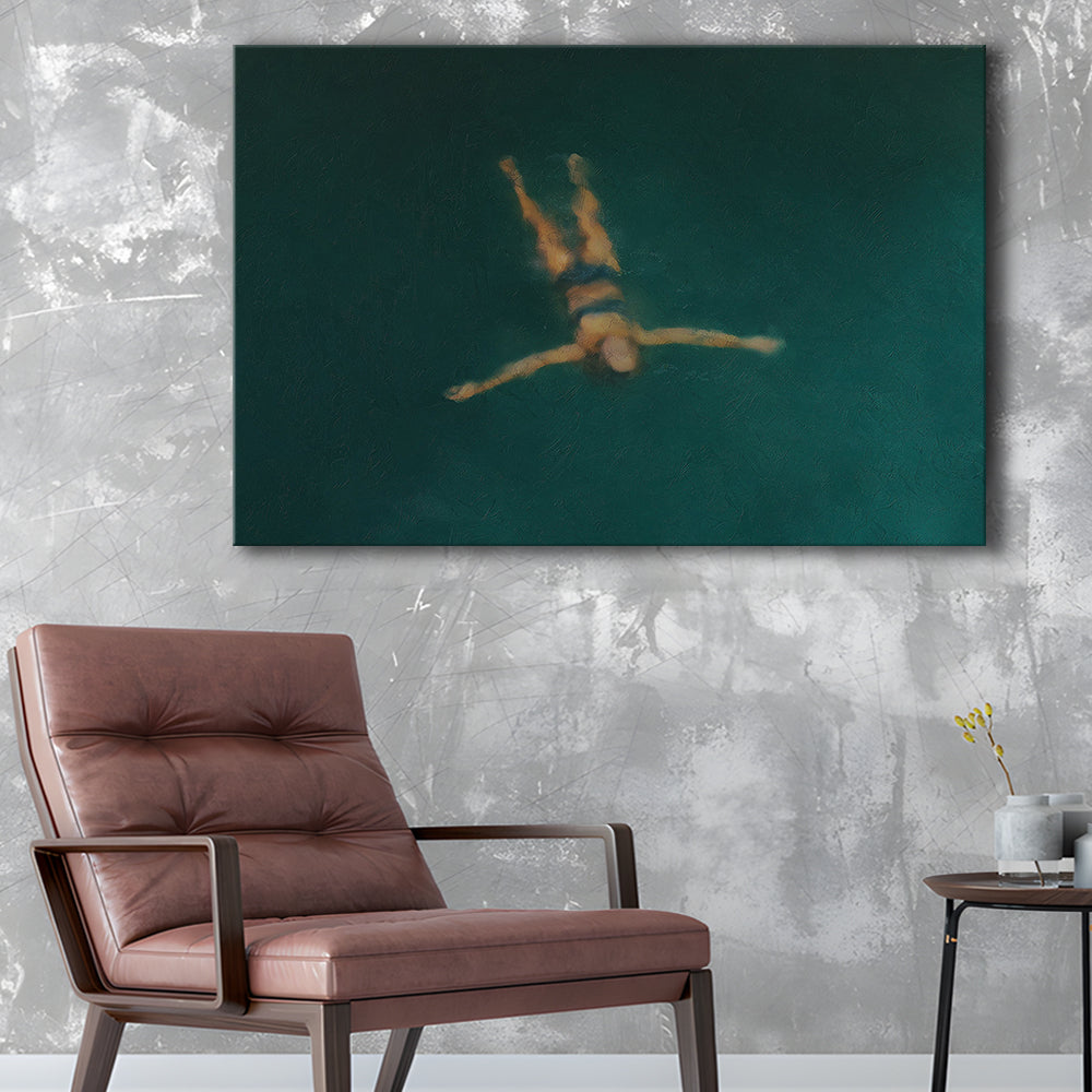 Minimalist Seascape Oil Painting Neutral Portrait Ocean Canvas Print Wall Art, Coastal Farmhouse Decor Summer Art