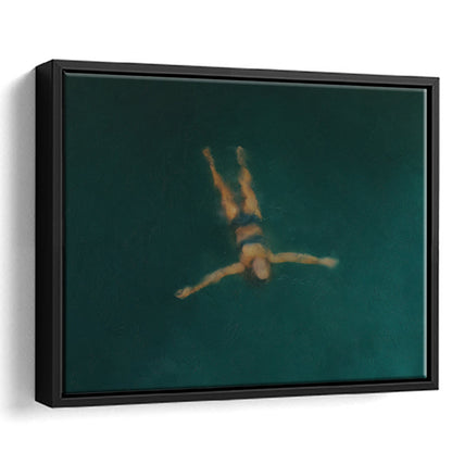 Minimalist Seascape Oil Painting Neutral Portrait Ocean Framed Canvas Print Wall Art, Coastal Farmhouse Decor Summer Art