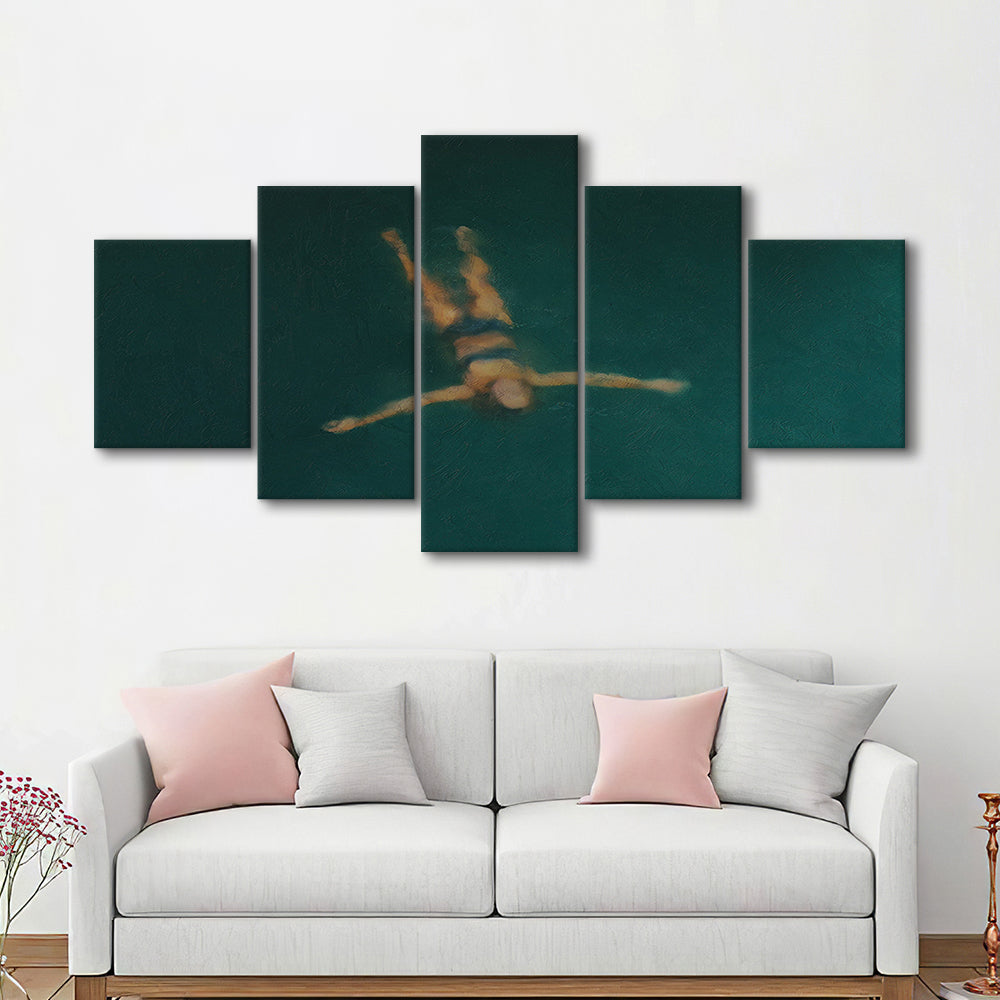 Minimalist Seascape Oil Painting Neutral Portrait Ocean Mixed Canvas Print Wall Art, Coastal Farmhouse Decor Summer Art