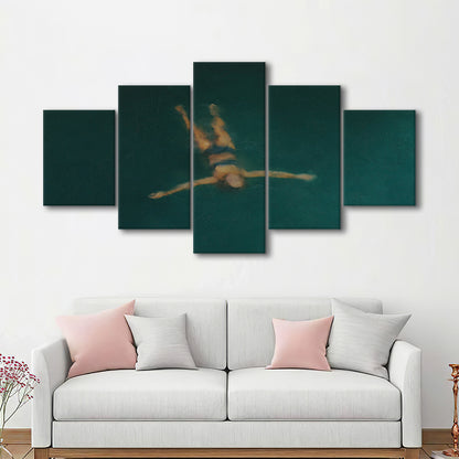 Minimalist Seascape Oil Painting Neutral Portrait Ocean Mixed Canvas Print Wall Art, Coastal Farmhouse Decor Summer Art