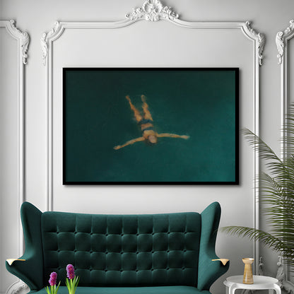 Minimalist Seascape Oil Painting Neutral Portrait Ocean Framed Art Print Wall Decor, Coastal Farmhouse Decor Summer Art