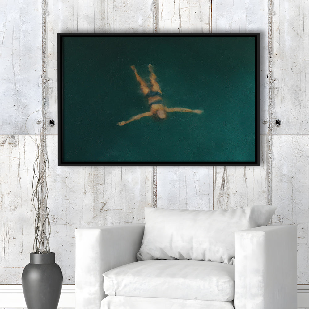 Minimalist Seascape Oil Painting Neutral Portrait Ocean Framed Canvas Print Wall Art, Coastal Farmhouse Decor Summer Art