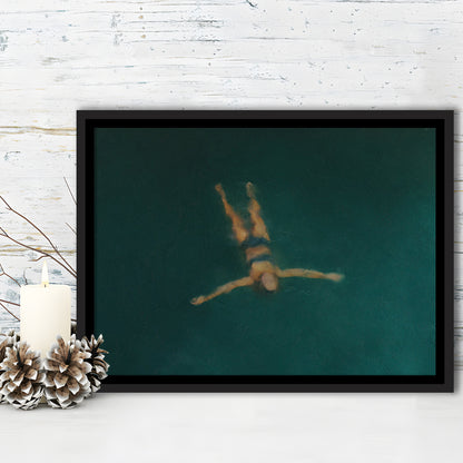 Minimalist Seascape Oil Painting Neutral Portrait Ocean Framed Canvas Print Wall Art, Coastal Farmhouse Decor Summer Art