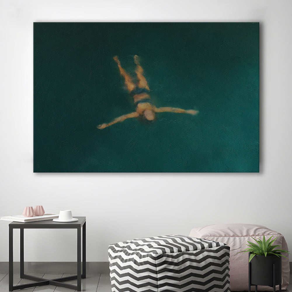 Minimalist Seascape Oil Painting Neutral Portrait Ocean Canvas Print Wall Art, Coastal Farmhouse Decor Summer Art