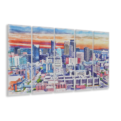 Minneapolis Painting Canvas Watercolor, Minneapolis Minnesota, Sport Art, Extra Large Canvas Print Wall Art