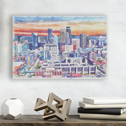 Minneapolis Painting Canvas Watercolor, Minneapolis Minnesota, Sport Art, Gifts for him, Canvas Print Wall Art