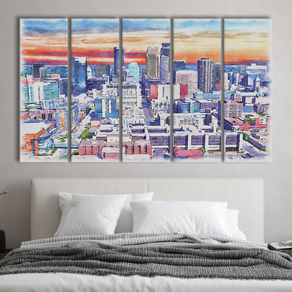 Minneapolis Painting Canvas Watercolor, Minneapolis Minnesota, Sport Art, Extra Large Canvas Print Wall Art