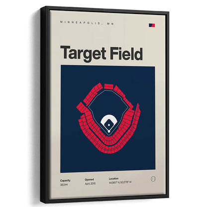 Minnesota Twins Stadium Print, Target Field Stadium Print, Man Cave Gift, Floating Framed Canvas Print Wall Art