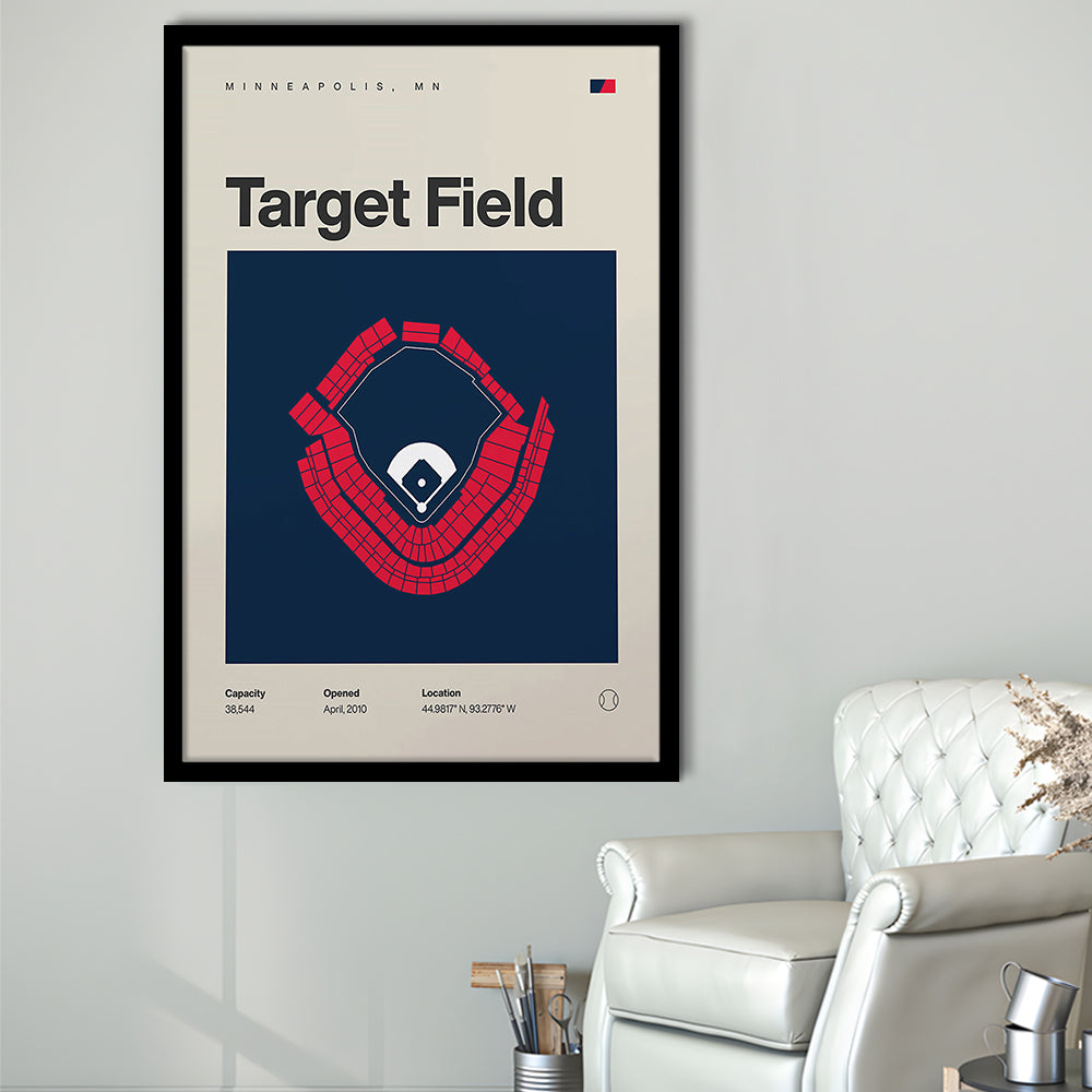Minnesota Twins Stadium Print, Target Field Stadium Print, Gifts for him, Sport Art, Framed Art Print Wall Decor