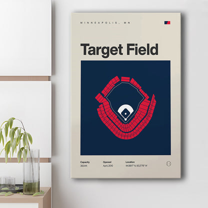 Minnesota Twins Stadium Print, Target Field Stadium Print, Fan Gifts, Sport Art, Canvas Print Wall Art