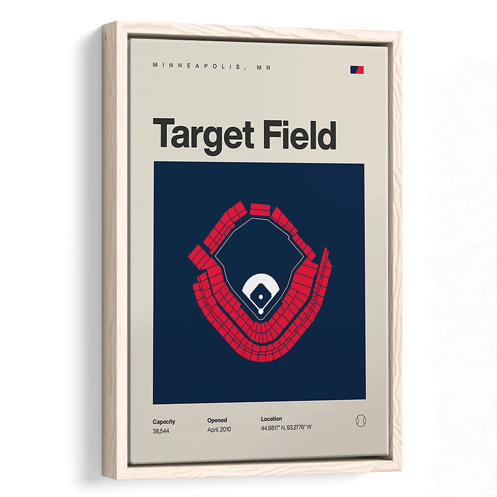 Minnesota Twins Stadium Print, Target Field Stadium Print, Man Cave Gift, Floating Framed Canvas Print Wall Art