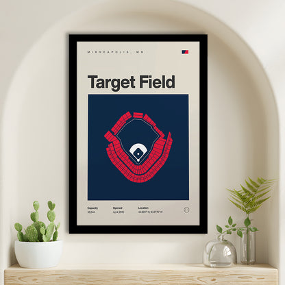 Minnesota Twins Stadium Print, Target Field Stadium Print, Gifts for him, Sport Art, Framed Art Print Wall Decor