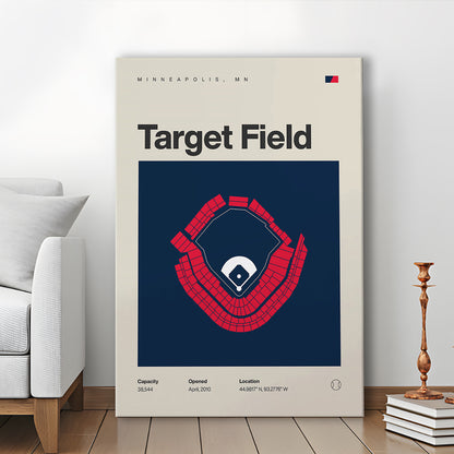 Minnesota Twins Stadium Print, Target Field Stadium Print, Fan Gifts, Sport Art, Canvas Print Wall Art