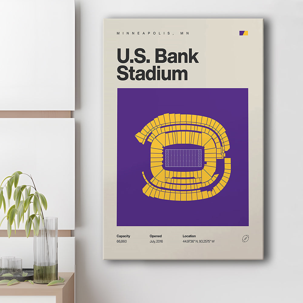 Minnesota Vikings Stadium Print, US Bank Stadium Print, Fan Gifts, Sport Art, Canvas Print Wall Art