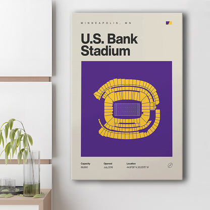 Minnesota Vikings Stadium Print, US Bank Stadium Print, Fan Gifts, Sport Art, Canvas Print Wall Art