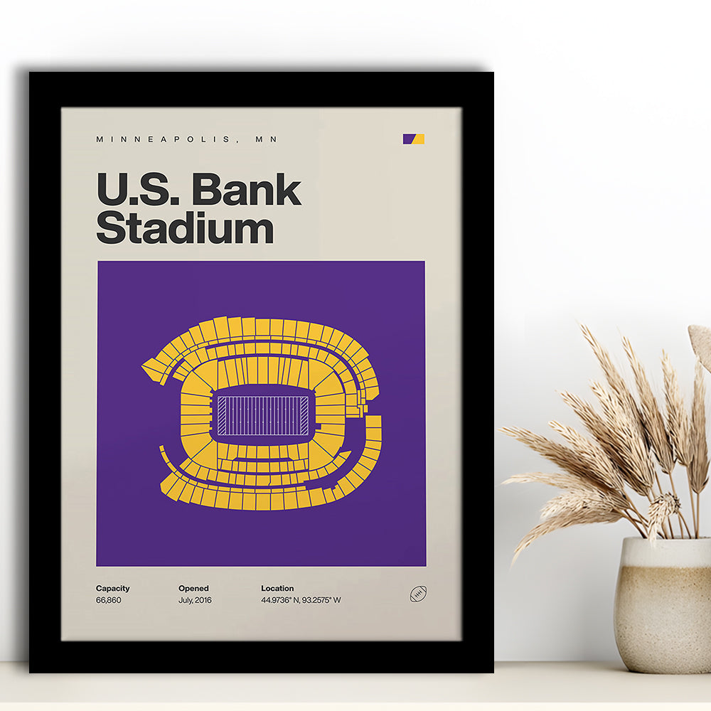 Minnesota Vikings Stadium Print, US Bank Stadium Print, Gifts for him, Sport Art, Framed Art Print Wall Decor