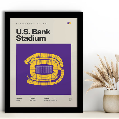 Minnesota Vikings Stadium Print, US Bank Stadium Print, Gifts for him, Sport Art, Framed Art Print Wall Decor