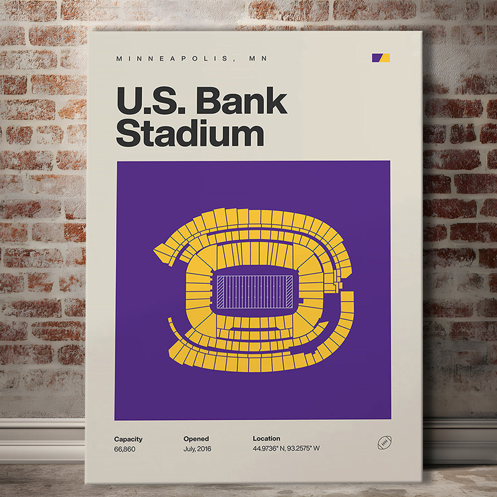 Minnesota Vikings Stadium Print, US Bank Stadium Print, Fan Gifts, Sport Art, Canvas Print Wall Art