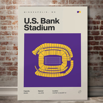 Minnesota Vikings Stadium Print, US Bank Stadium Print, Fan Gifts, Sport Art, Canvas Print Wall Art