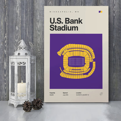 Minnesota Vikings Stadium Print, US Bank Stadium Print, Fan Gifts, Sport Art, Canvas Print Wall Art