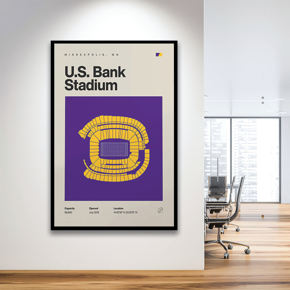 Minnesota Vikings Stadium Print, US Bank Stadium Print, Gifts for him, Sport Art, Framed Art Print Wall Decor