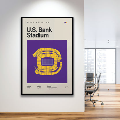 Minnesota Vikings Stadium Print, US Bank Stadium Print, Gifts for him, Sport Art, Framed Art Print Wall Decor
