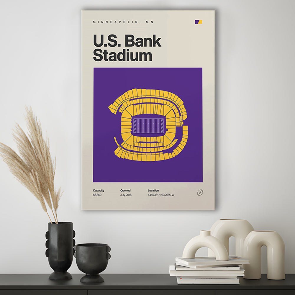 Minnesota Vikings Stadium Print, US Bank Stadium Print, Fan Gifts, Sport Art, Canvas Print Wall Art