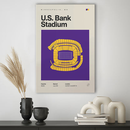 Minnesota Vikings Stadium Print, US Bank Stadium Print, Fan Gifts, Sport Art, Canvas Print Wall Art
