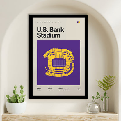 Minnesota Vikings Stadium Print, US Bank Stadium Print, Gifts for him, Sport Art, Framed Art Print Wall Decor