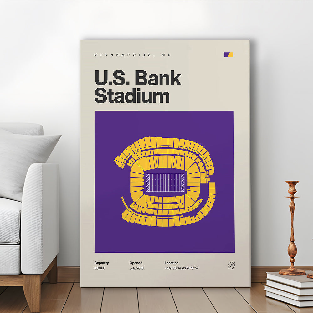 Minnesota Vikings Stadium Print, US Bank Stadium Print, Fan Gifts, Sport Art, Canvas Print Wall Art