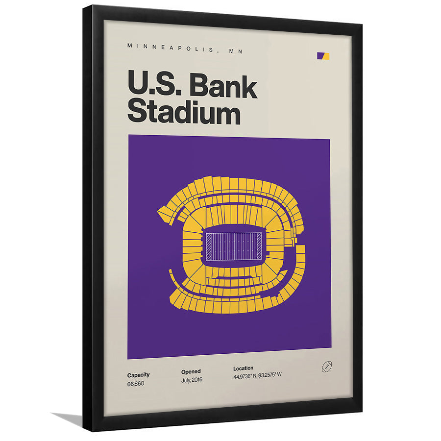 Minnesota Vikings Stadium Print, US Bank Stadium Print, Gifts for him, Sport Art, Framed Art Print Wall Decor
